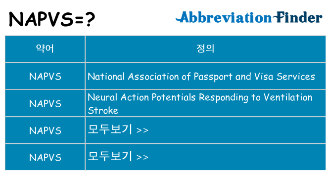 napvs 대 한 무엇을 서가