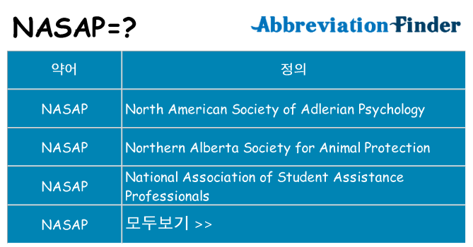 nasap 대 한 무엇을 서가
