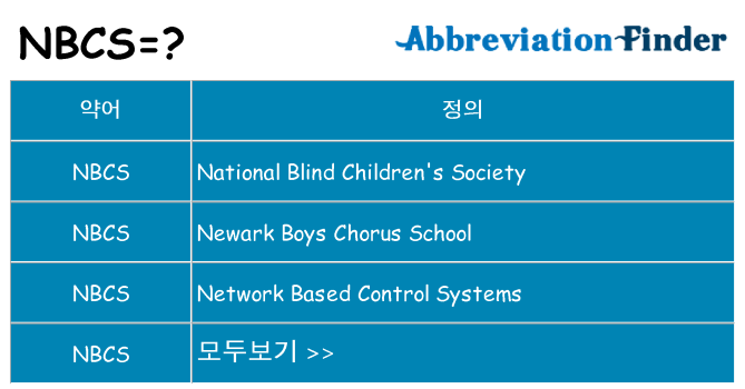 nbcs 대 한 무엇을 서가