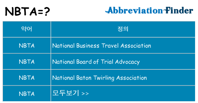 nbta 대 한 무엇을 서가
