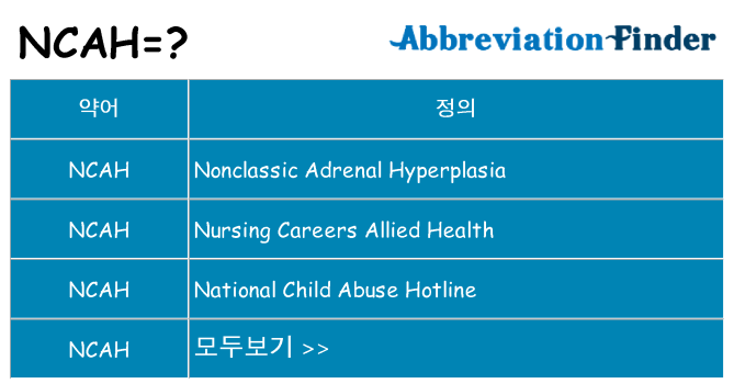 ncah 대 한 무엇을 서가