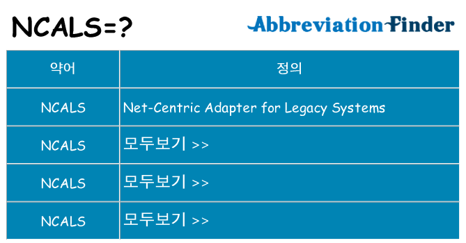 ncals 대 한 무엇을 서가