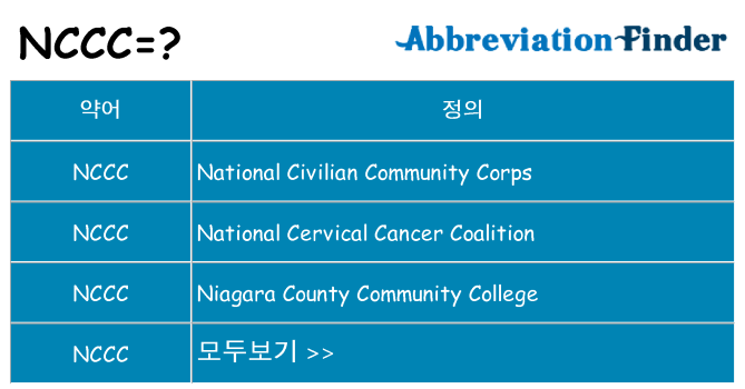 nccc 대 한 무엇을 서가