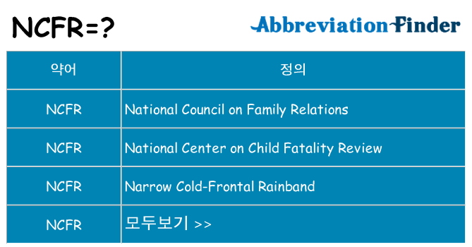 ncfr 대 한 무엇을 서가