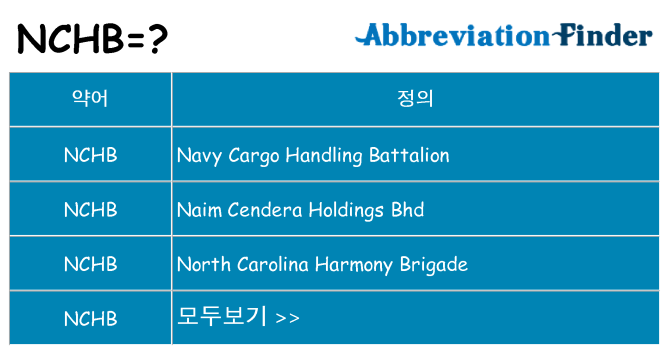 nchb 대 한 무엇을 서가