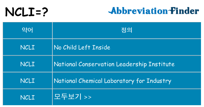 ncli 대 한 무엇을 서가