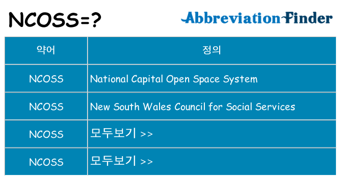 ncoss 대 한 무엇을 서가