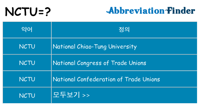 nctu 대 한 무엇을 서가