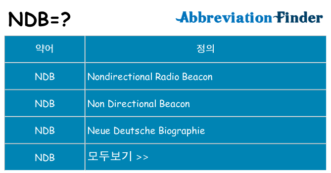 ndb 대 한 무엇을 서가