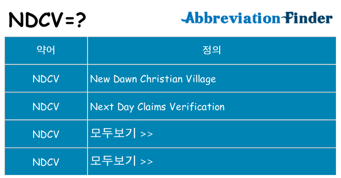 ndcv 대 한 무엇을 서가