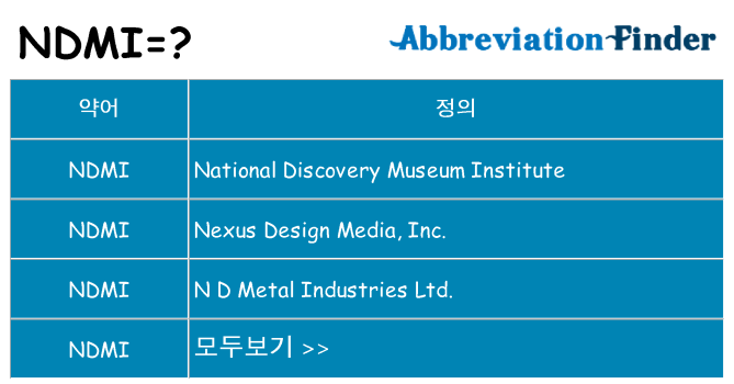 ndmi 대 한 무엇을 서가