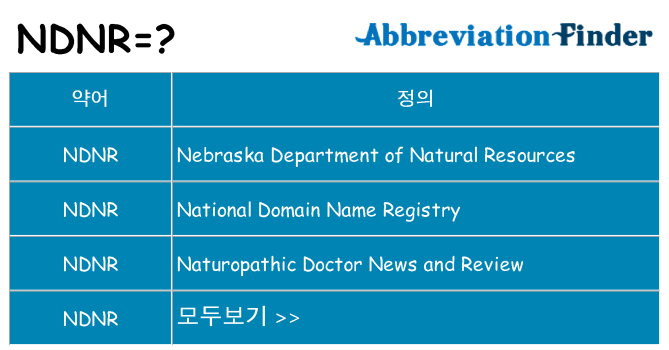 ndnr 대 한 무엇을 서가