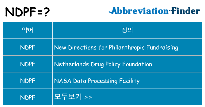 ndpf 대 한 무엇을 서가