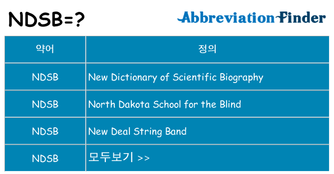 ndsb 대 한 무엇을 서가
