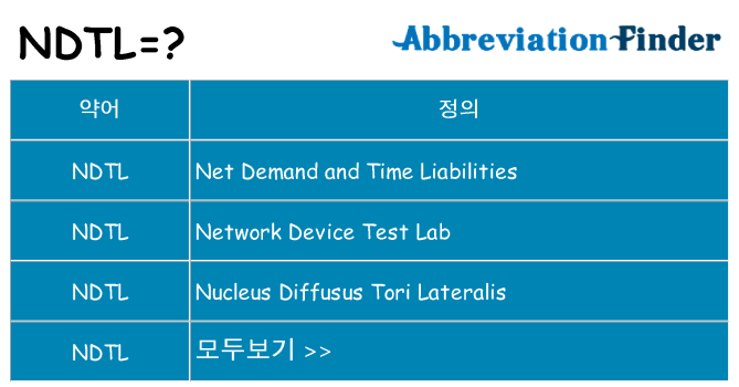 ndtl 대 한 무엇을 서가