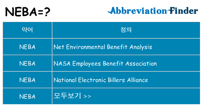 neba 대 한 무엇을 서가