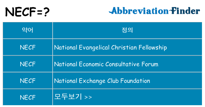 necf 대 한 무엇을 서가