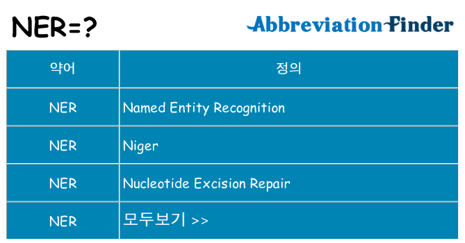 ner 대 한 무엇을 서가