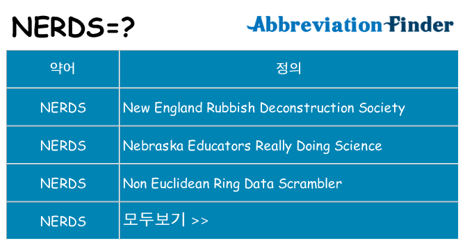 nerds 대 한 무엇을 서가