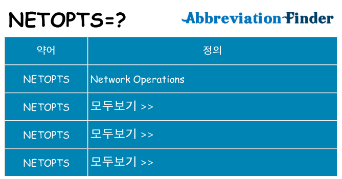 netopts 대 한 무엇을 서가