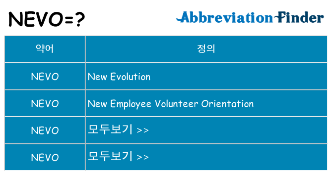 nevo 대 한 무엇을 서가