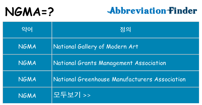 ngma 대 한 무엇을 서가
