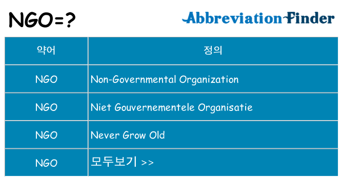 ngo 대 한 무엇을 서가