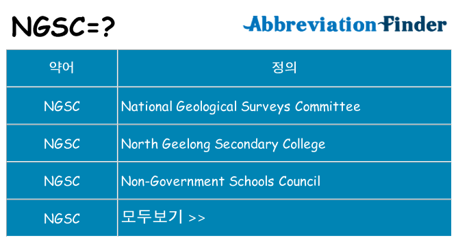 ngsc 대 한 무엇을 서가