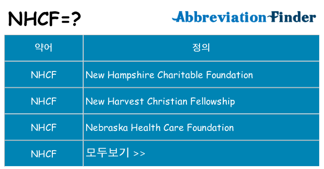 nhcf 대 한 무엇을 서가