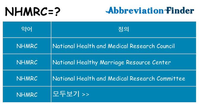 nhmrc 대 한 무엇을 서가