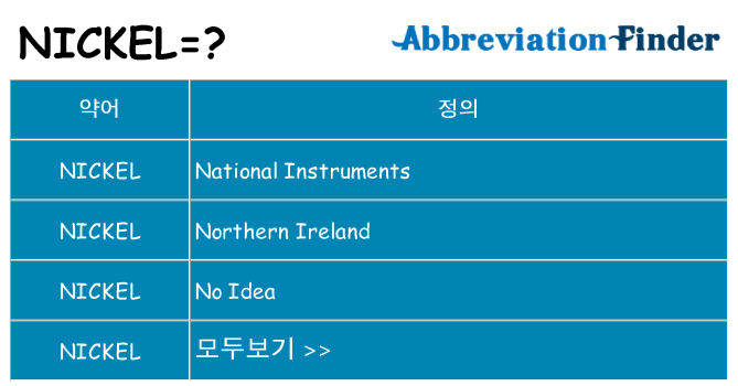 nickel 대 한 무엇을 서가