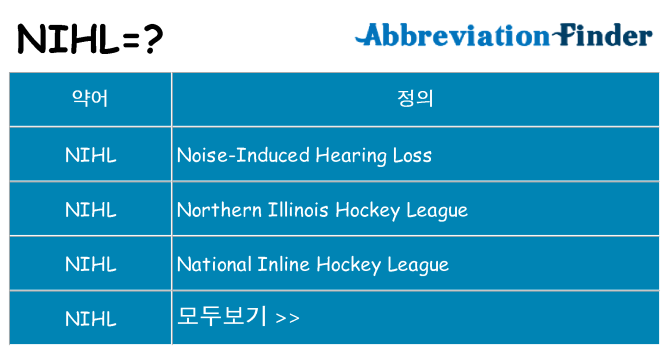 nihl 대 한 무엇을 서가