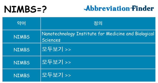 nimbs 대 한 무엇을 서가