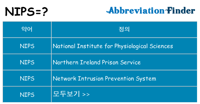 nips 대 한 무엇을 서가