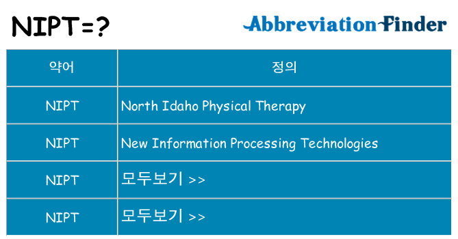 nipt 대 한 무엇을 서가