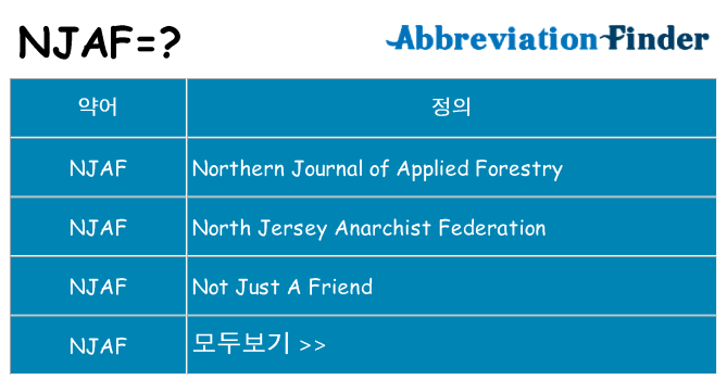 njaf 대 한 무엇을 서가