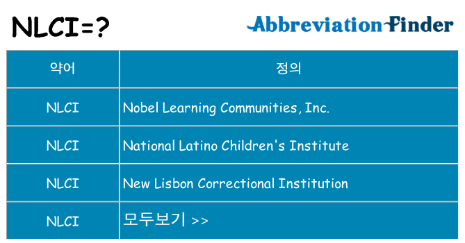 nlci 대 한 무엇을 서가