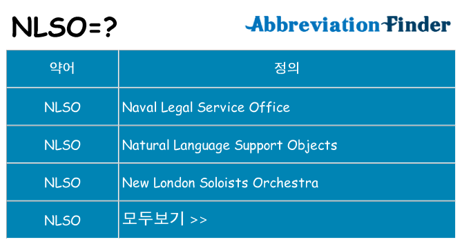 nlso 대 한 무엇을 서가