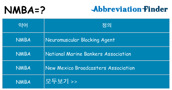 nmba 대 한 무엇을 서가