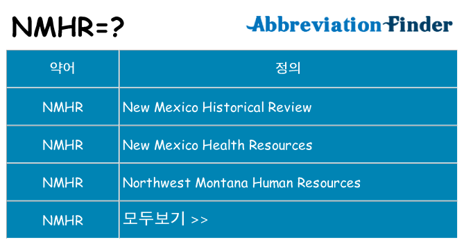 nmhr 대 한 무엇을 서가