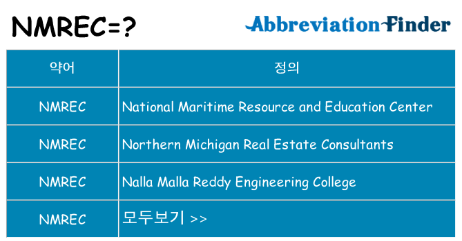 nmrec 대 한 무엇을 서가
