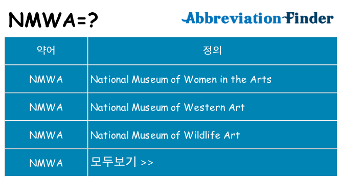 nmwa 대 한 무엇을 서가