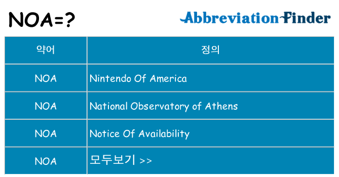 noa 대 한 무엇을 서가