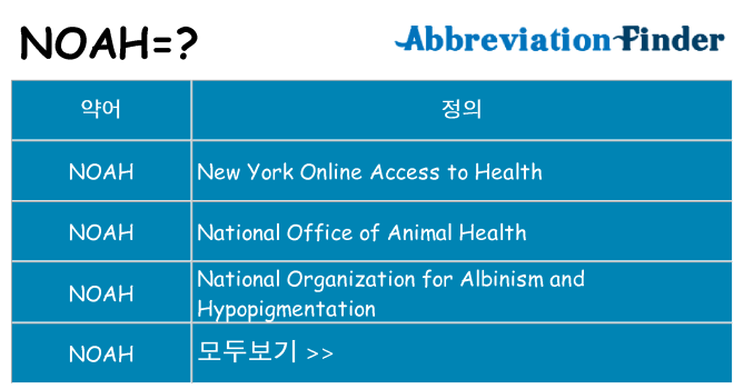 noah 대 한 무엇을 서가