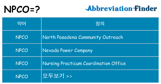 npco 대 한 무엇을 서가