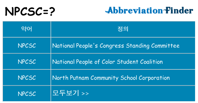 npcsc 대 한 무엇을 서가