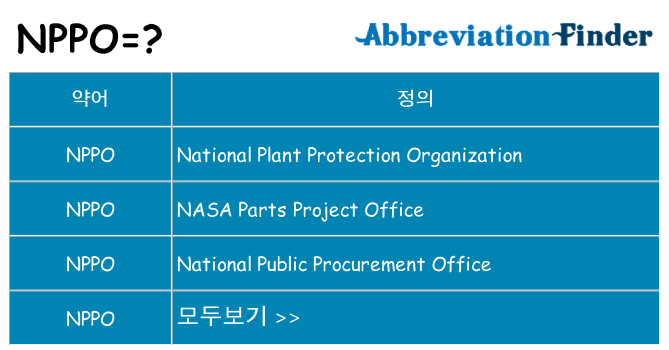 nppo 대 한 무엇을 서가