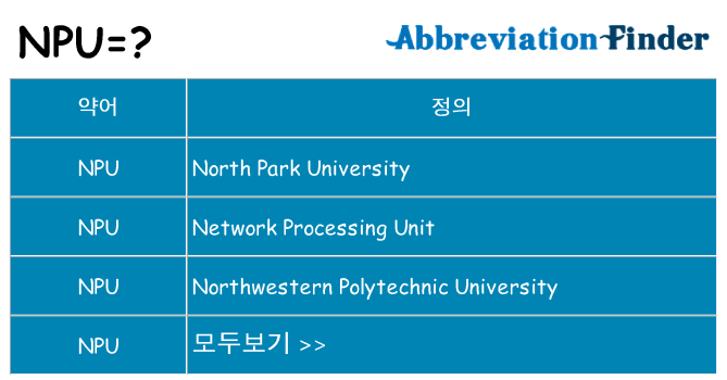 npu 대 한 무엇을 서가
