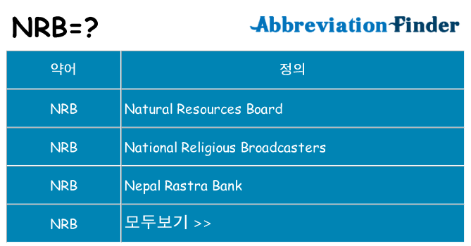nrb 대 한 무엇을 서가
