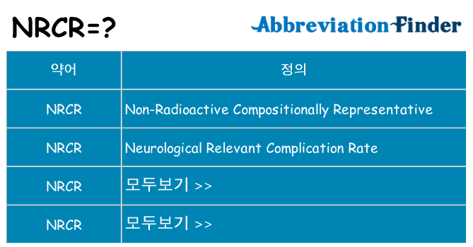 nrcr 대 한 무엇을 서가